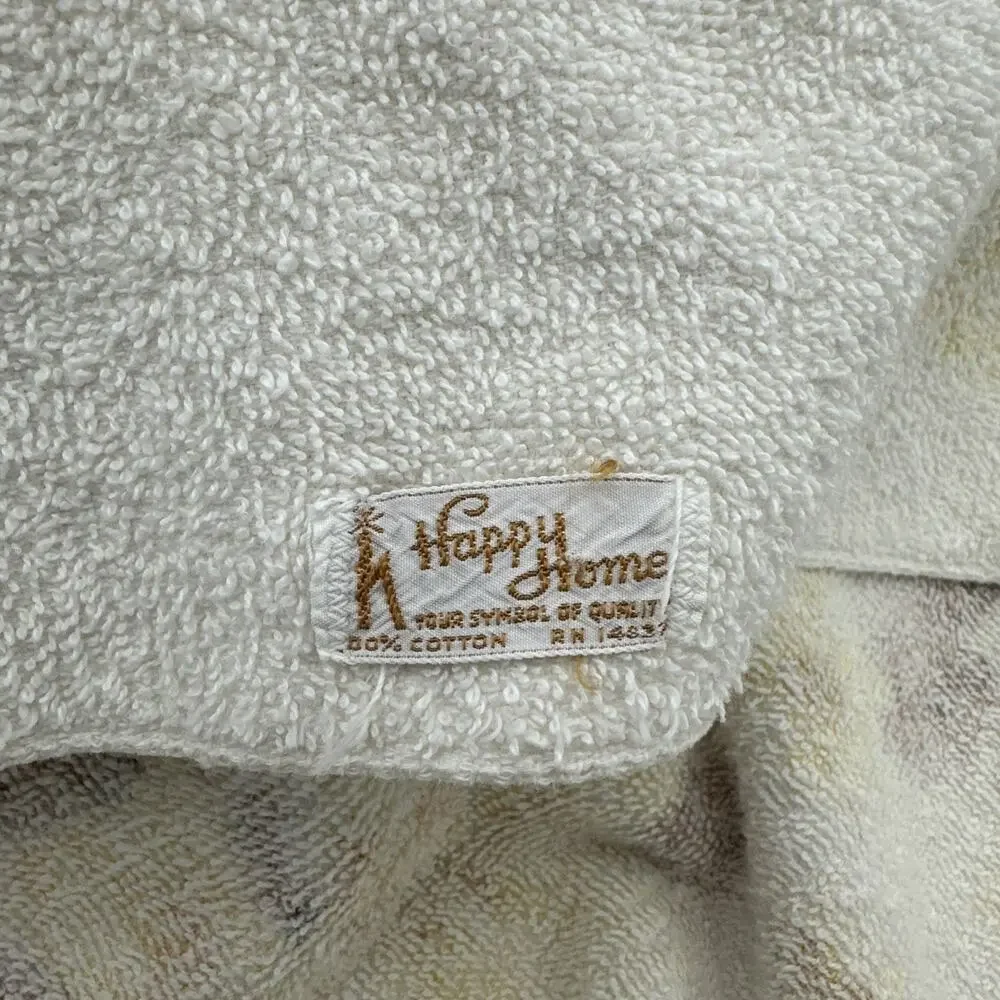 Vintage Happy Home Yellow Floral Bath Towel With Fringe